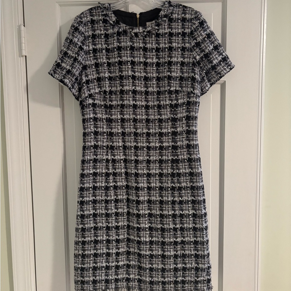 KATE SPADE Black & White Tweed Sheath Dress - Classic Women's Dress